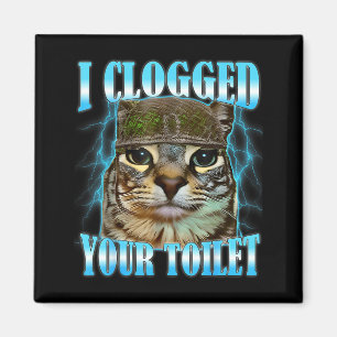 Imán Obstruí tu inodoro meme de guerra de gato divertid