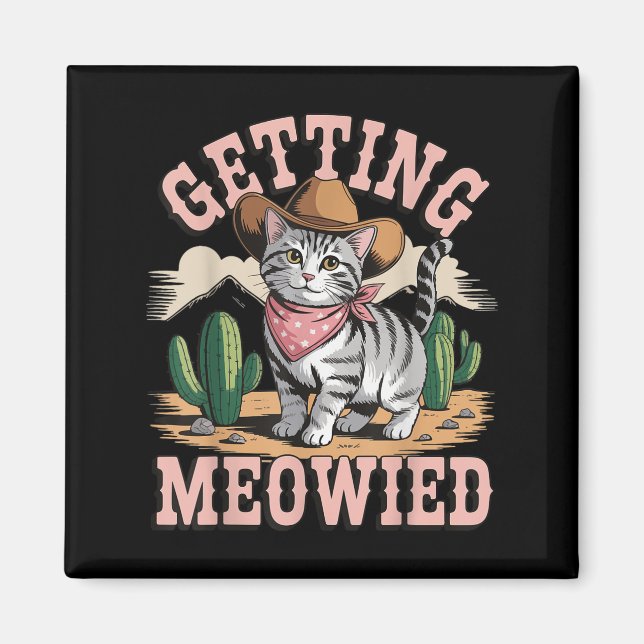 Imán Obteniendo Soltera Meowied  (Frente)