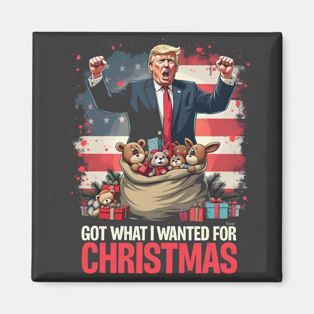 Imán Obtuve lo que quería para los Navidades Trump Sant (Frente)