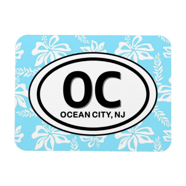 Imán OC Ocean City NJ Blue Magnet (Horizontal)