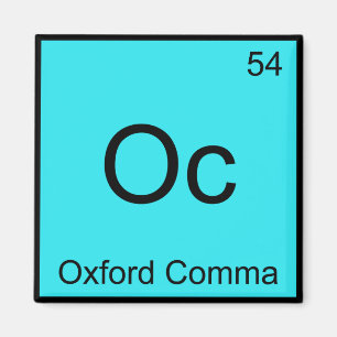 Imán Oc - Oxford Comma Elemento Química Símbolo Gram
