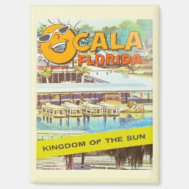 Imán Ocala de época, barcos de Florida y Sol sonriente