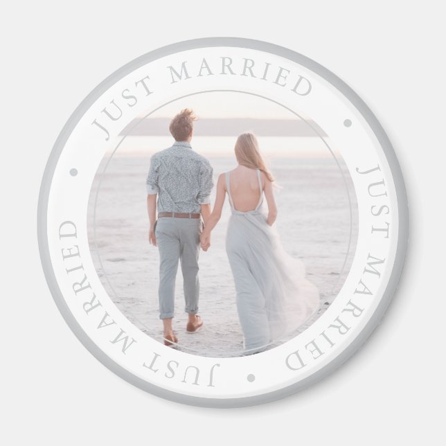 Imán Ocasión de boda de foto personalizada simple (Frente)