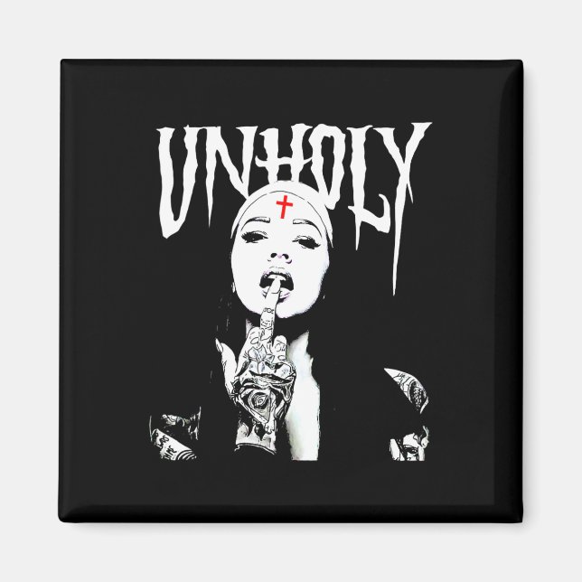 Imán Occult Gothic Oscuro Satanic Nun Tattoos Nun Unsan (Frente)