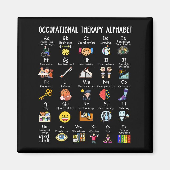 Imán Occupational Therapy Alphabet Ota Funny Teacher Lo (Frente)