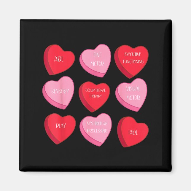 Imán Occupational Therapy Heart Candy Valentine Day Ot  (Frente)