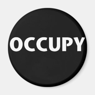 Imán Occupy (blanco sobre negro)