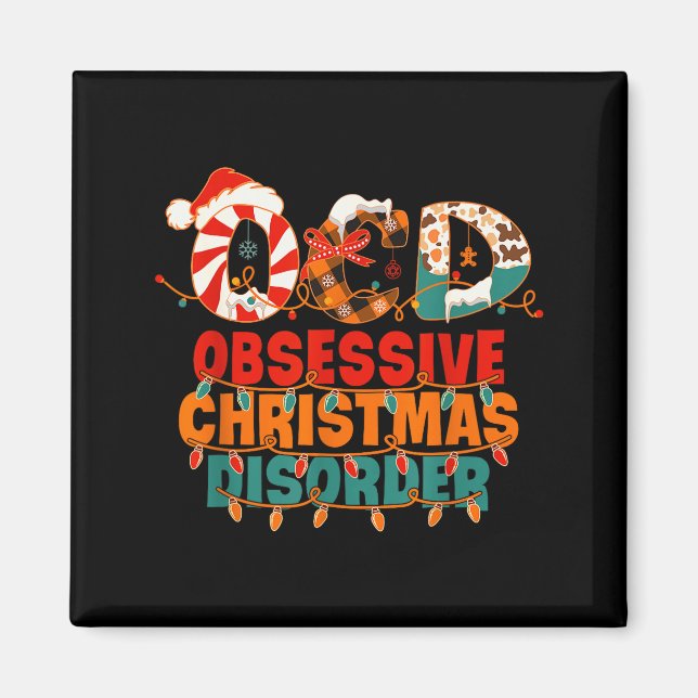 Imán Ocd Obsessive Christmas Disorder Funny Christmas  (Frente)