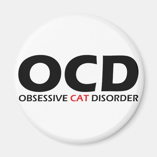 Imán OCD - Trastorno obsesivo del gato (Frente)