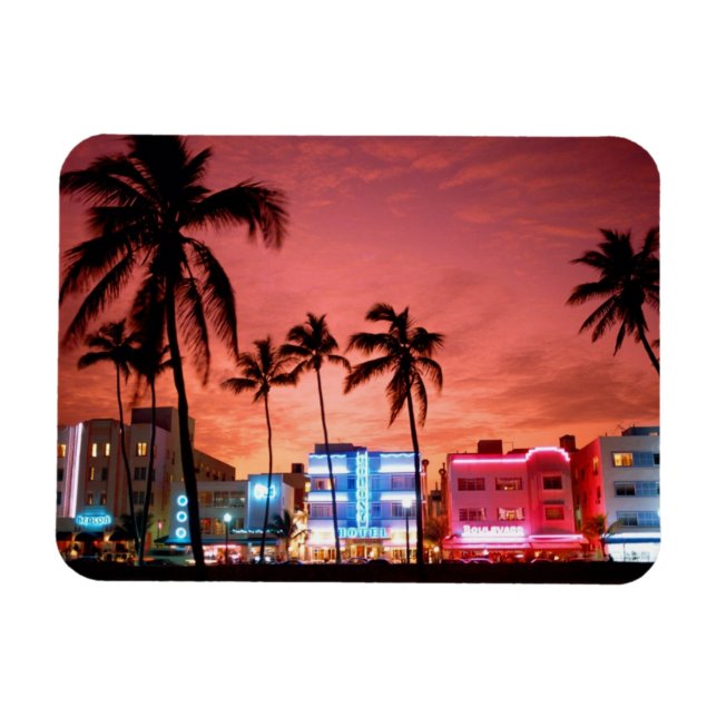 Imán Ocean Drive Miami Beach Skyline Magnet (Horizontal)