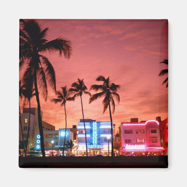 Imán Ocean Drive - Miami Beach Skyline Magnet (Frente)
