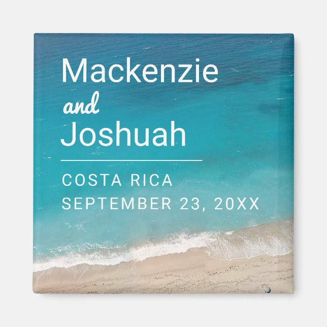 Imán Ocean Magnet Beach Wedding Favor de Keepsake (Frente)