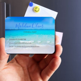 Imán Ocean Wave Beach Blue Scene Moderno