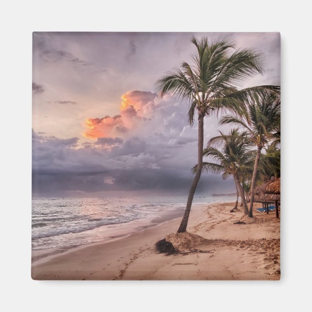 Imán Ocean Waves Sandy Beach Sunset (Frente)