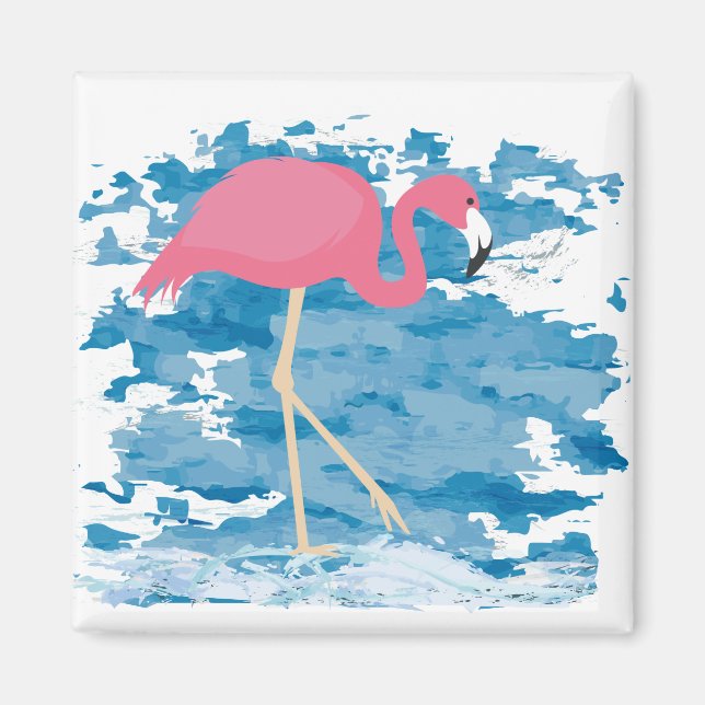 Imán Océano azul de Flamingo (Frente)