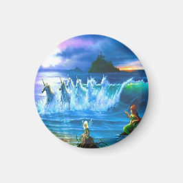 Imán Océano Lleno De Unicornios