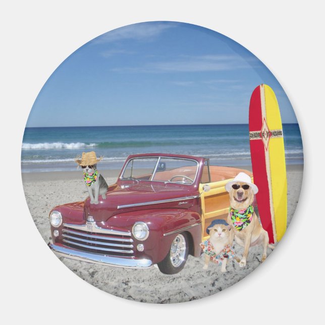 Imán Océano/playa/surf/Woodie (Frente)