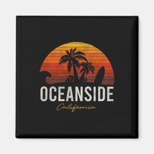Imán Oceanside Beach California Palms Vacation Surf Sun