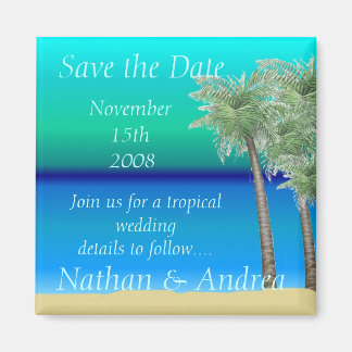 Imán Oceanview Tropical Save the Date