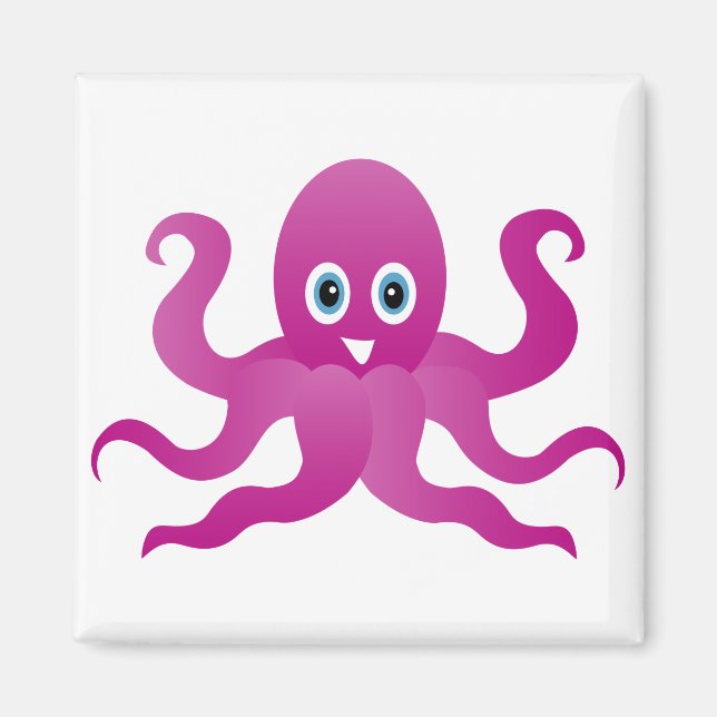 Imán Octope morado divertido (Frente)