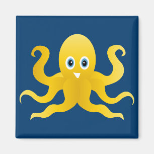 Imán Octopi amarillo divertido
