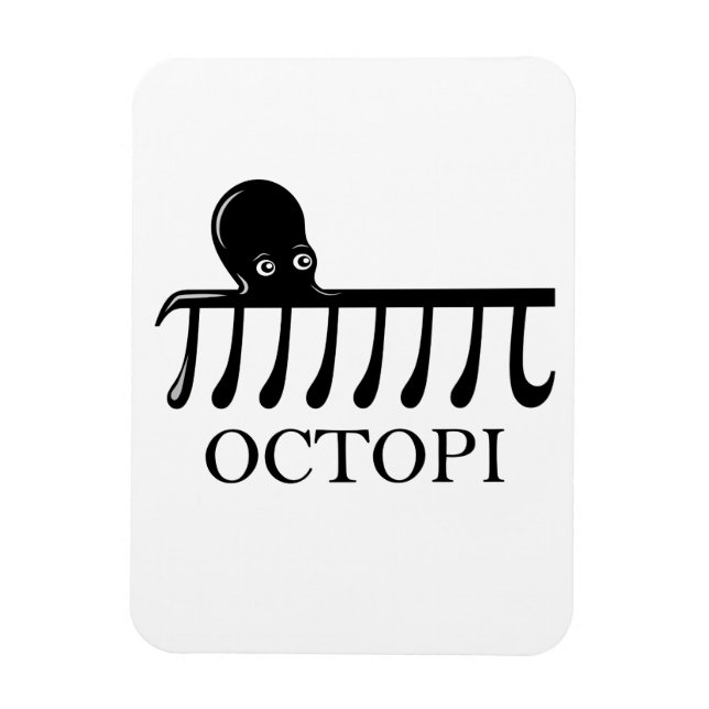 Imán Octopi - Graciosa Matemática del pulpo Pi (Vertical)