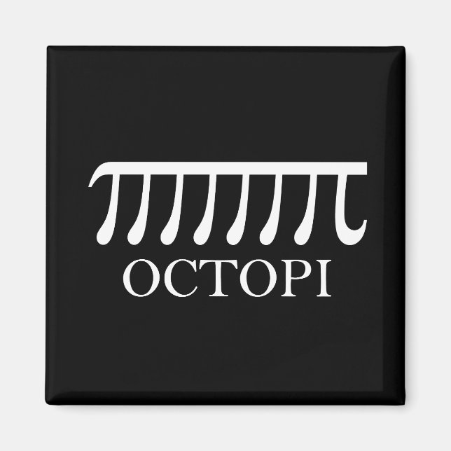 Imán Octopi - Graciosa Matemática del pulpo Pi (Frente)