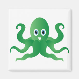 Imán Octopi verde divertido