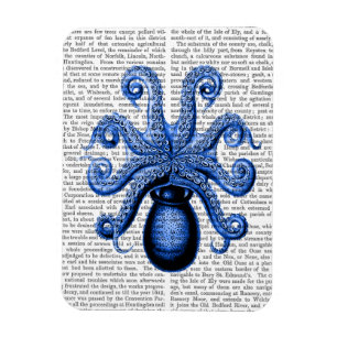 Imán Octopus azul vintage 1