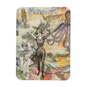 Imán Octopus Beach Vacation Victorian Gothic Fun