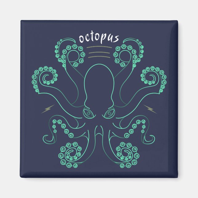 Imán Octopus Cephalopod Tentacles (Frente)