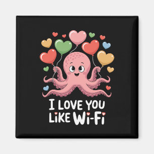 Imán Octopus Con Globos De Corazón Te Amo Como Wi-Fi
