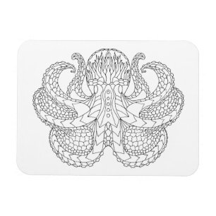 Imán Octopus con patrones étnicos