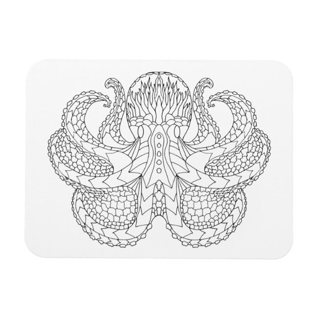 Imán Octopus con patrones étnicos (Horizontal)