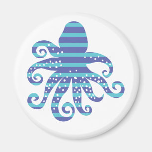 Imán Octopus de rayas azules