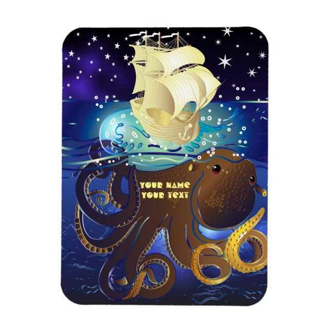 Imán Octopus Enorme y Caravella (Vertical)