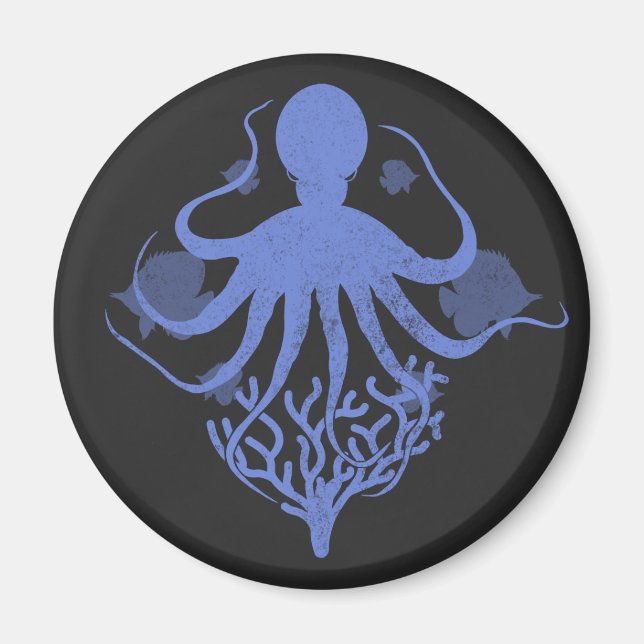 Imán Octopus (fondo oscuro) (Frente)