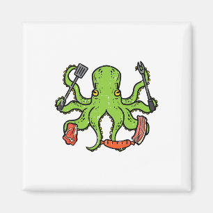 Imán Octopus Grilling Bbq Funny Byrbecut Meat Lover Hom