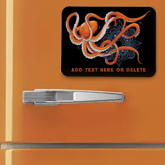 Imán Octopus Naranja Mandal Blue (Subido por el creador)