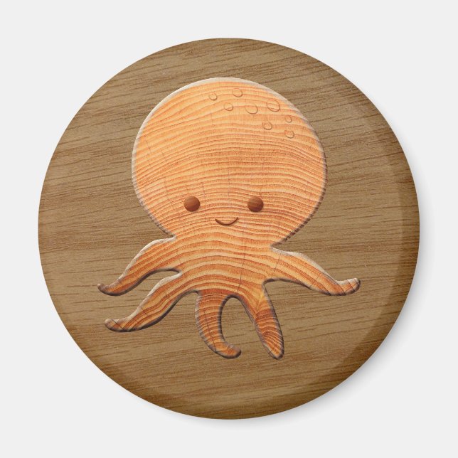 Imán Octopus Personalizado Cuidadoso Con Impresión De M (Frente)