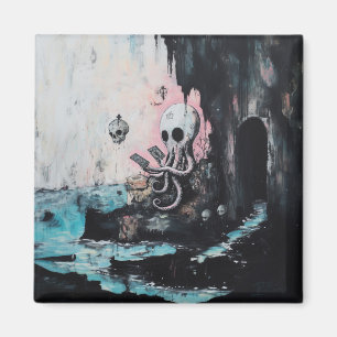 Imán Octopus Skull Tarot Oracle Cards Witchy AI Art