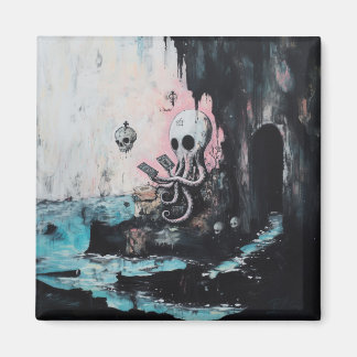 Imán Octopus Skull Tarot Oracle Cards Witchy AI Art