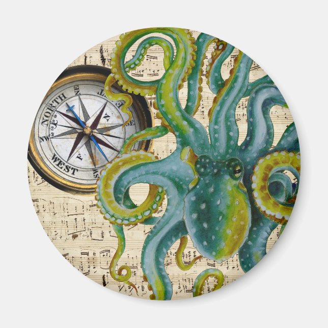 Imán Octopus Tentacles Compass Music (Frente)