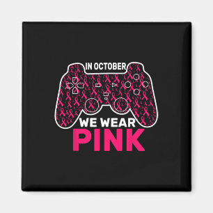 Imán Octubre Se Usa Cáncer De Mama Rosado Jugando A Los