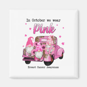 Imán Octubre Usamos Gnomes Rosados Camión Cáncer De Mam