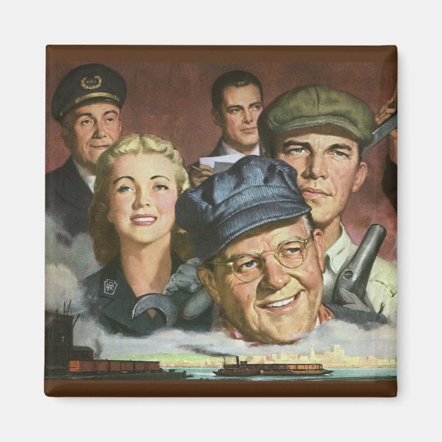 Imán Ocupaciones empresariales, patriotismo vintage (Frente)