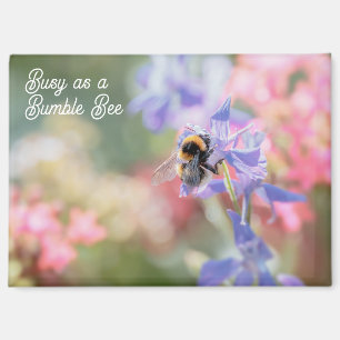 Imán "Ocupada como una abeja bumble" Flores suaves past