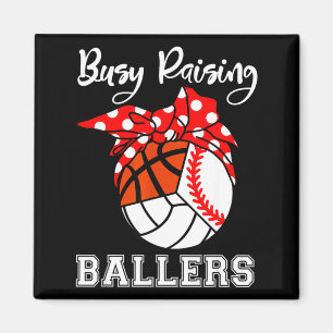 Imán Ocupada Criando Baloncestistas Diseño de Béisbol V