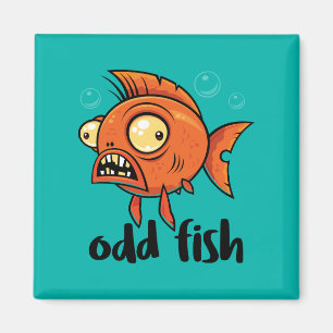 Imán Odd Fish Quirky Funny Naranja Goldfish Personaliza