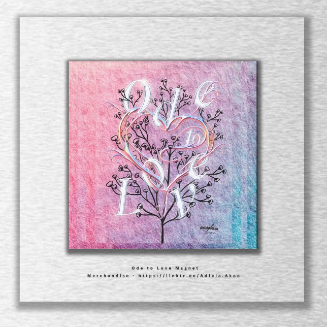 Imán Ode to Love Square Magnet (Ode to Love Magnet by Poet Adiela Akoo. A perfect party favor. SHOP my store for more fab finds now!)